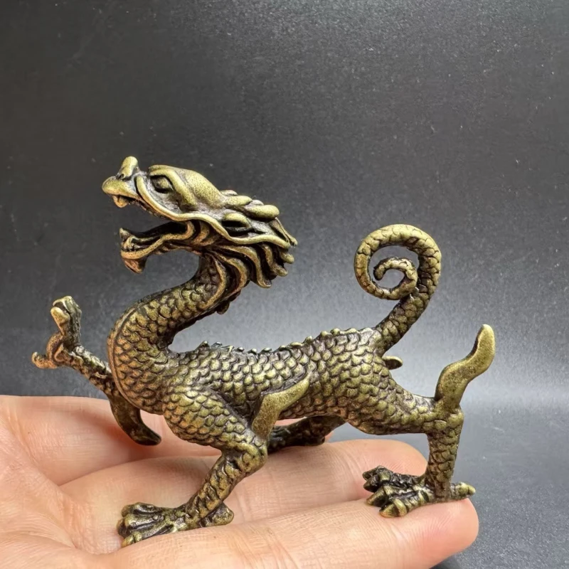 

Little Fairy/Brass Boutique Dragon Desktop Ornaments Creative Metal Animal Sculpture Living Room Home Decoration Handicraft Gift