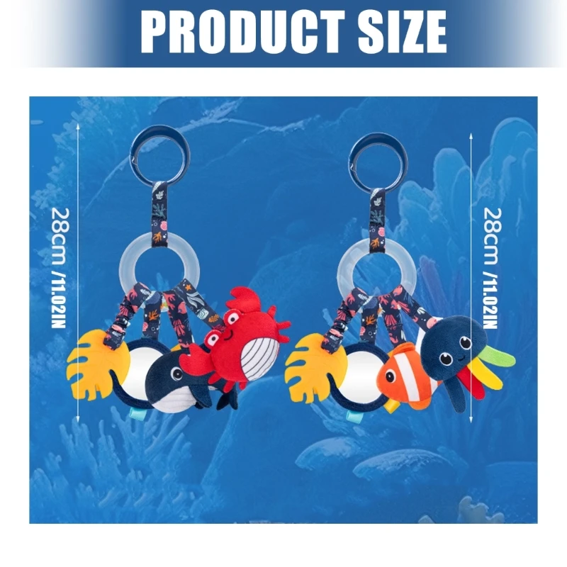 เปลเด็กรูปปลาวาฬน่ารักรอบของเล่นแขวนสั่นกระตุ้นประสาทสัมผัส 15UB