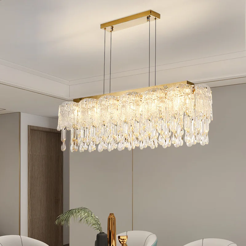 New French cream-style ceiling chandelier snowflake glass bedroom living room Dining chandelier interior decoration lights
