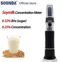 0-25%Soya milk Soymilk Concentration Meter 0-32%Brix Tester Meter Soybean Milk Refractometer Soya-bean milk Measuring instrument