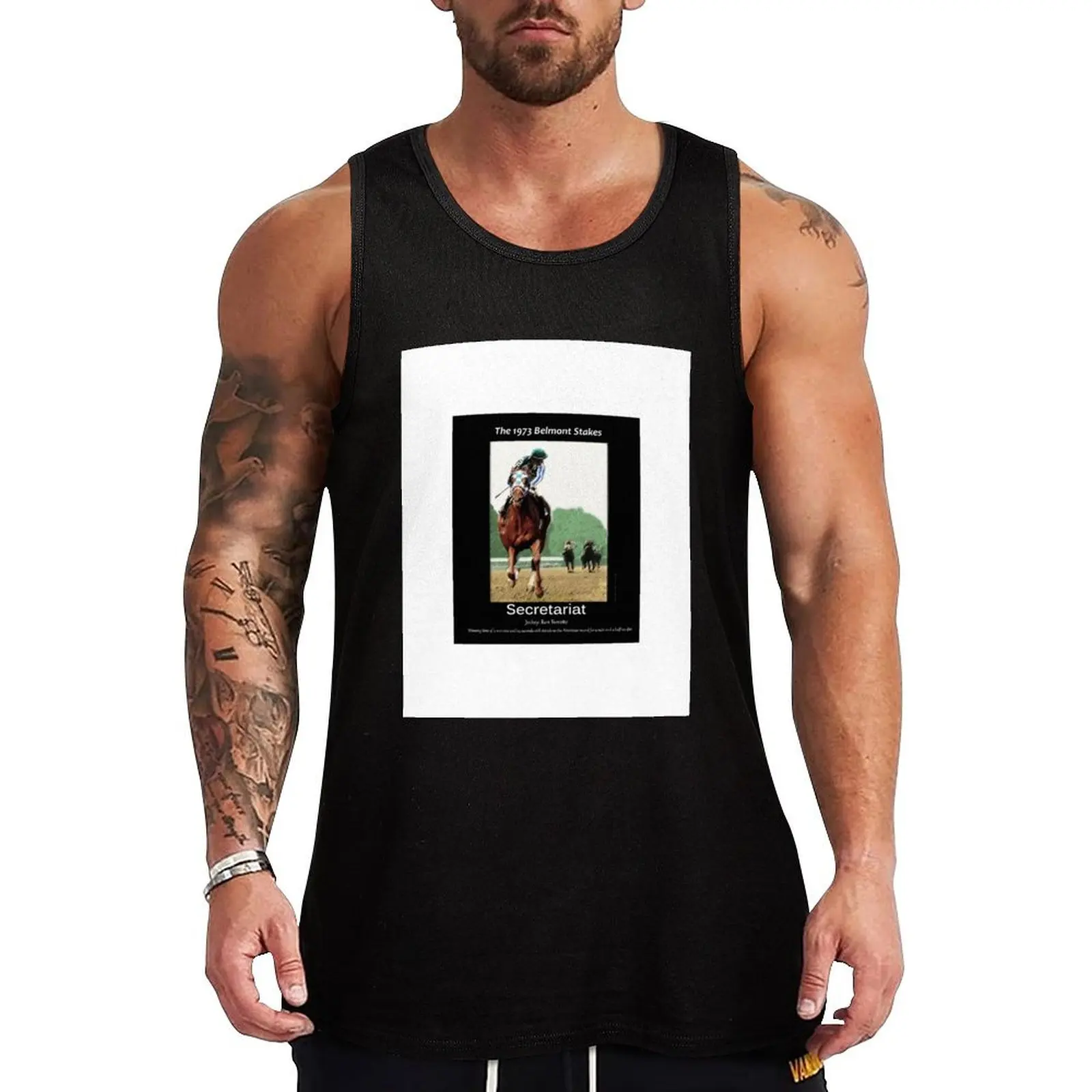 

Secretariat Winning the 1973 Belmont Stakes Tank Top Sports Tank Top Moisture Wicking Quick Dry Shirt