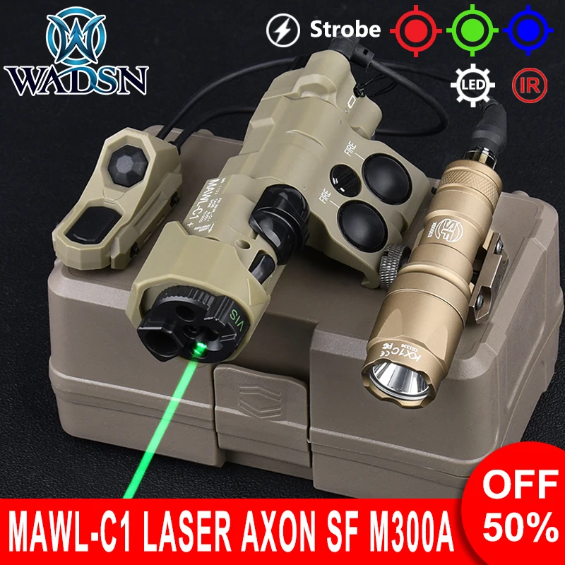 WADSN MAWL-C1 Nylon IR Fill Light LED Aiming SF M300A Flashlight AXONun Hunting Switch Set MAWL C1 Laser Airsoft Surefir Lamp