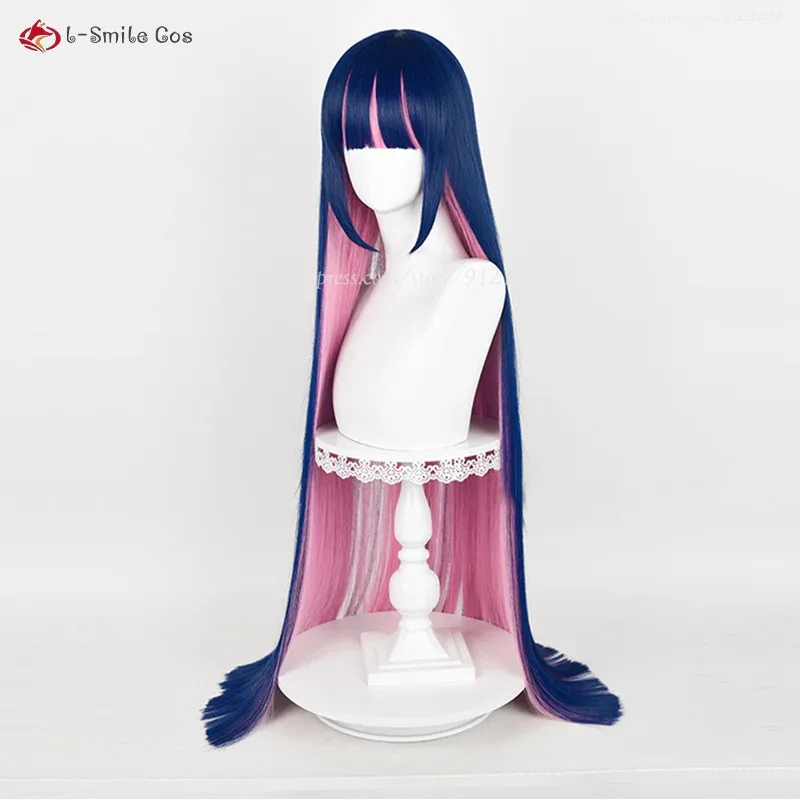 2025 Anime Anarchy Cosplay peluca 100 cm/120 cm de largo azul rosa media pelucas de juego de rol