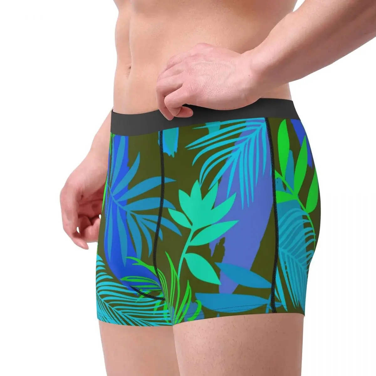 Spazzola Foglia Intimo Forme geometriche Design Boxer Shorts Trenky Mutande maschili Boxer elastico Breve regalo di compleanno