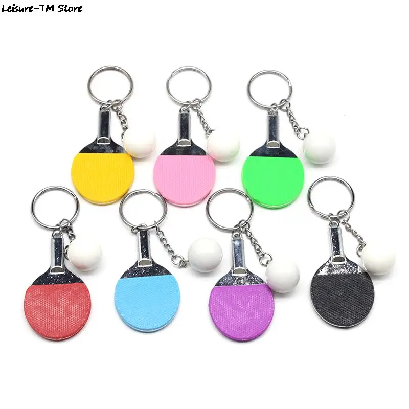 Sport Ping Pong Table Tennis Ball Badminton Bowling Ball Keychain Key Ring Souvenir Gift Ornament For Men Women