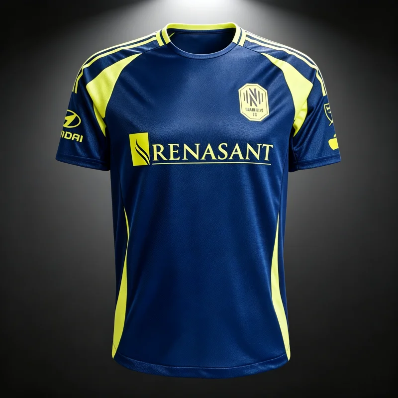 26‑27 Nashville Home Soccer 3D Printing Men Short Sleeve Quick‑Dry Football T-Shirt Fan Version Sport Uniform Parent-child