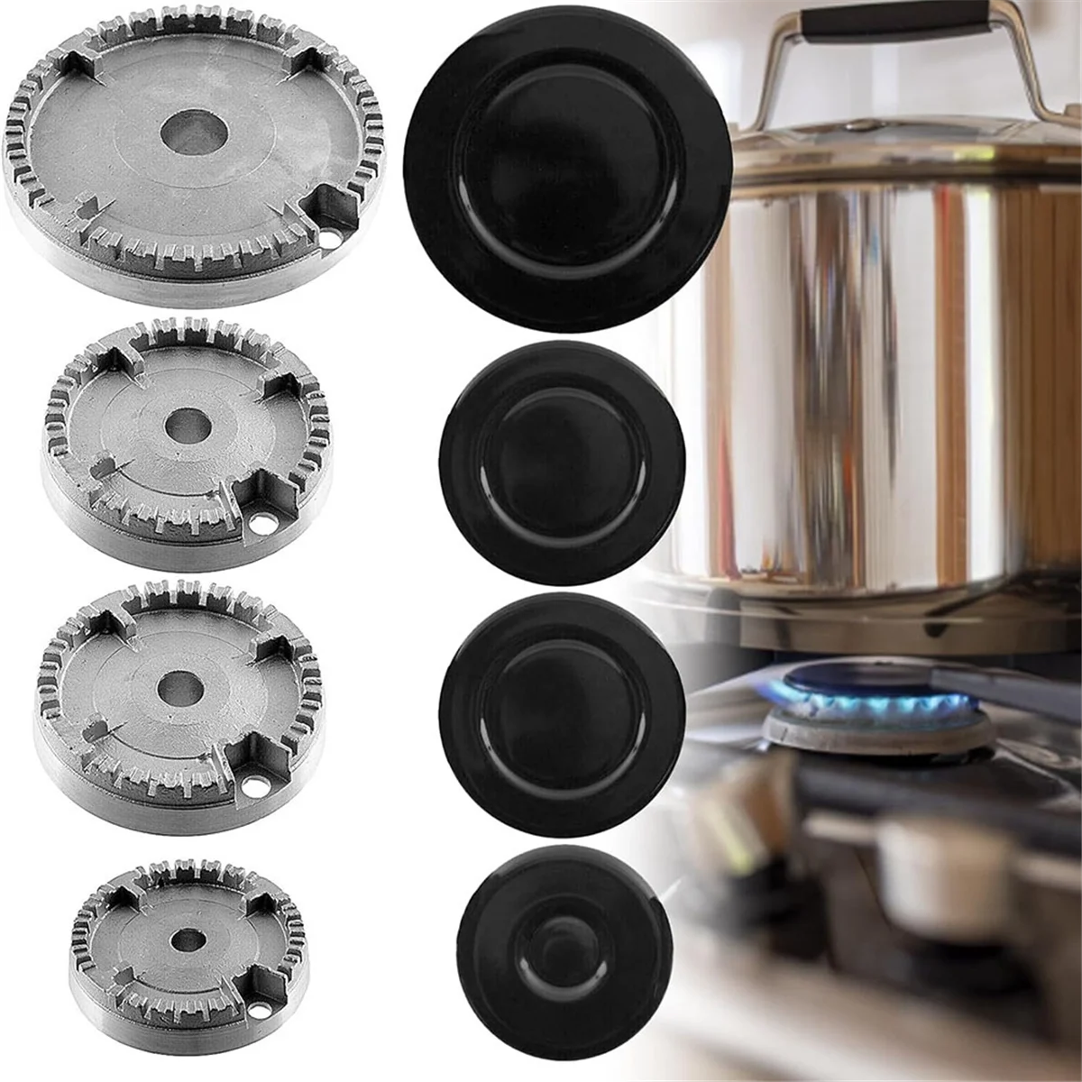 Hot New Universal Burner Crown Flame Cap Oven Cooker Hob Gas for CDA,Flame Burner Cap Crown Fits All Between Sizes Concave