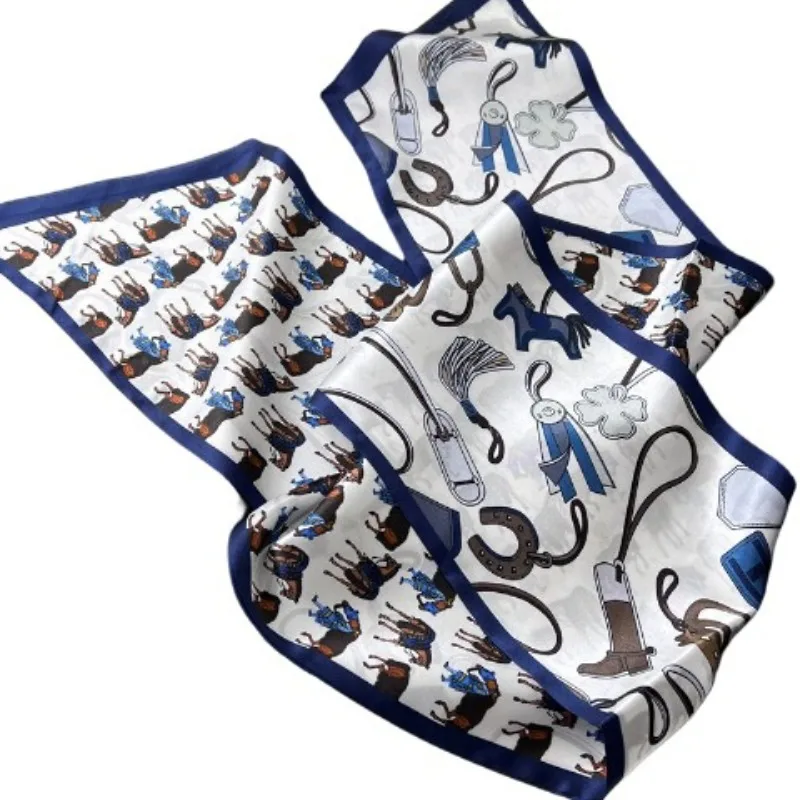100% Mulberry Silk Long Scarf Women Double Layer Narrow Neck Tie Streamer Fashion Comfortable