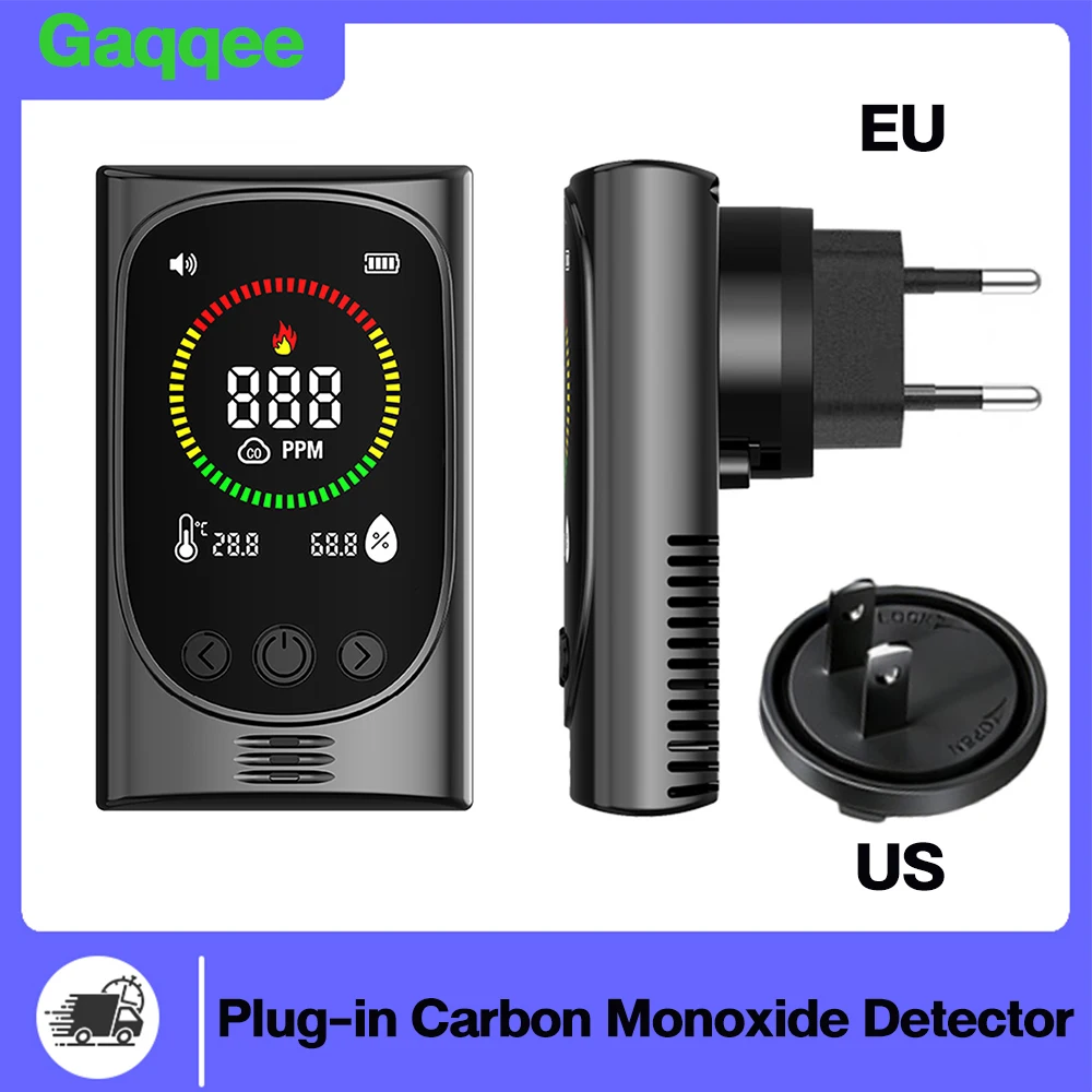 

Plug-in Carbon Monoxide Detector Temperature and Humidity 4-in-1 Gas and Toxic Gas Alarm Smoke Detector Gas Leak Detector