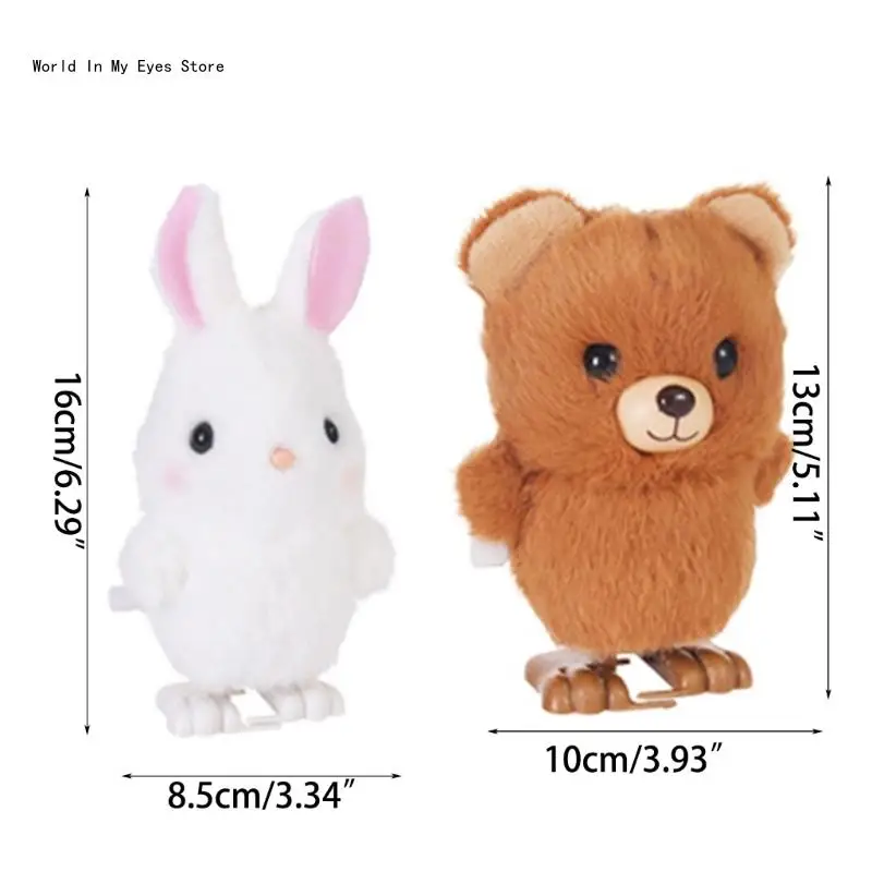 124D Walking Bunny Bear Wind Up Toy Clockwork Toy Party Favor Birthdays Gift