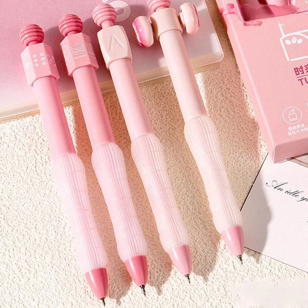 

4 шт./компл., вращающаяся декоративная гелевая ручка с рисунком, 0,5 мм, черный чернильный пресс с использованием нейтральной ручки, быстросохнущая офисная ручка для подписи, школьный офис