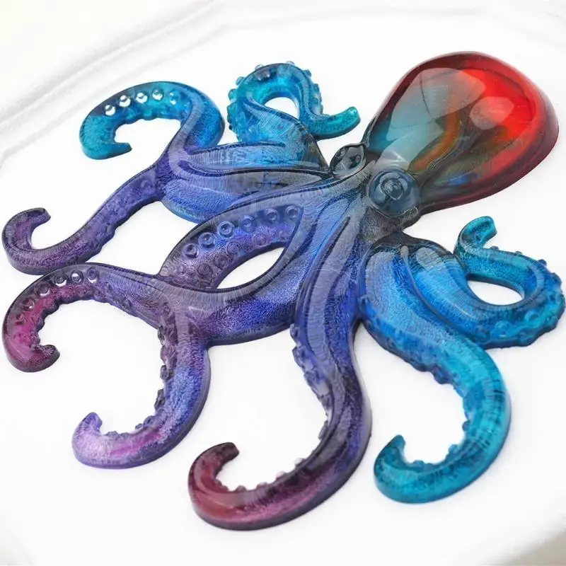 Mirror Ocean Octopus Epoxy Resin Mold Ornaments Silicone Mould DIY Crafts Home Decorations Casting Tools