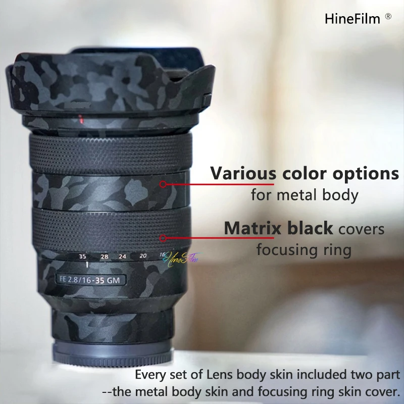 Hinefilm kulit untuk sony FE 16-35 F2.8 GM kulit lensa SEL1635GM stiker FE16-35 penutup lensa F2.8 1635 kulit untuk sony 16 35 gm