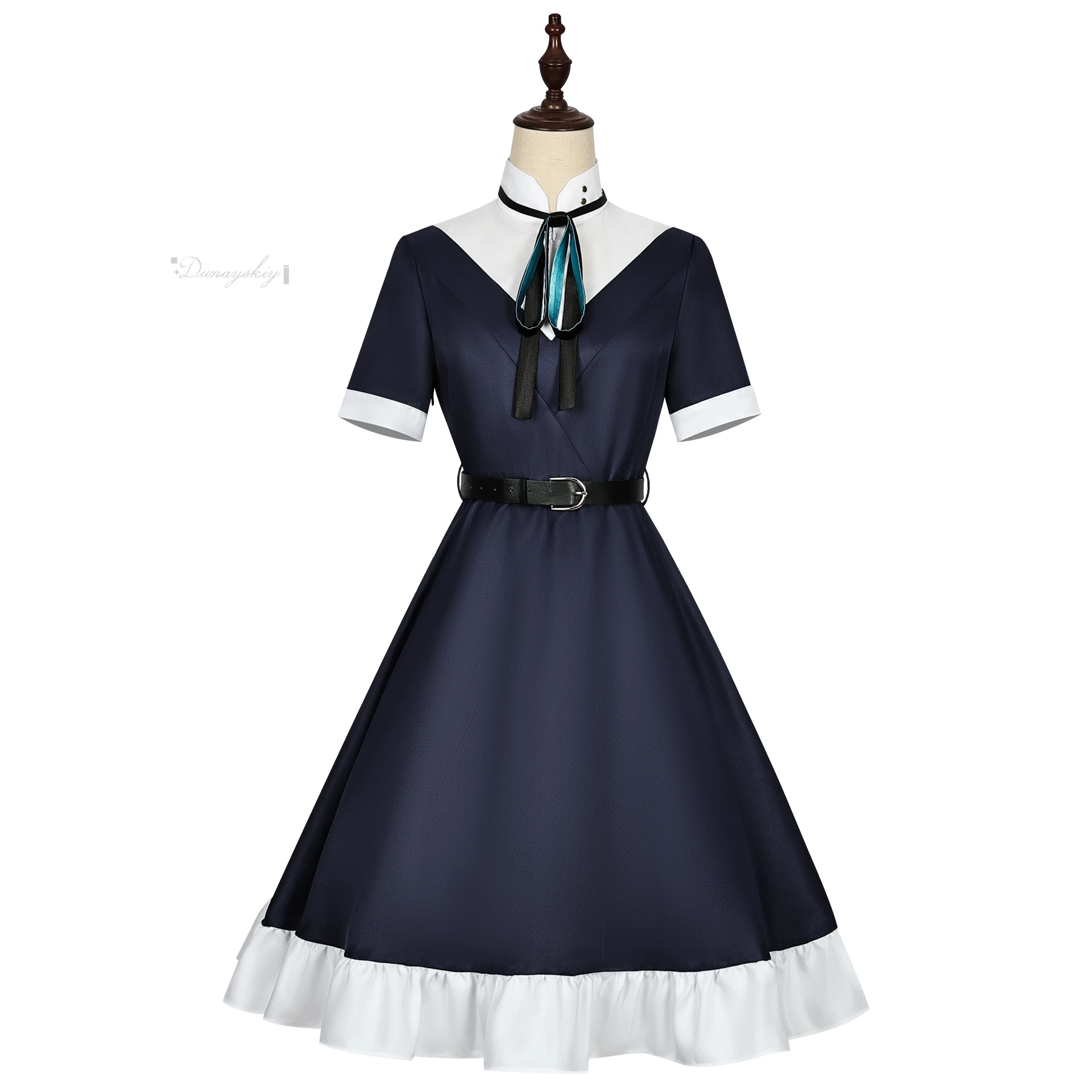 게임 혼카이: 스타 레일 반딧불 코스프레 의상 코스프레 가발 할로윈 파티 카니발 여성 소녀 네이비 드레스 유니폼 풀세트