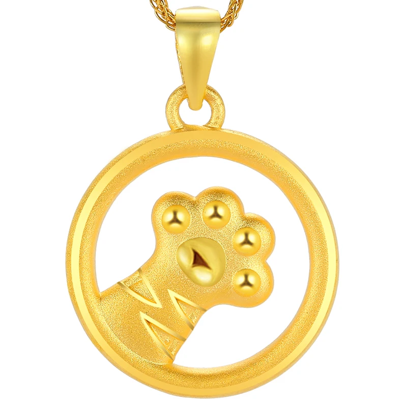 

Pure 999 24K Yellow Gold Men Women 3D Lucky Tige Claw Pendant 1.7-2g