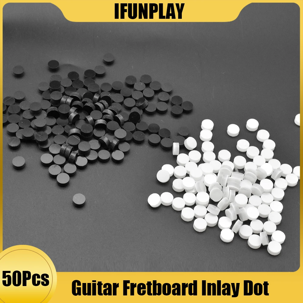 50pcs Guitar Fretboard Dots Fingerboard Markers Inlay Dots ABS Acrylic Fret Inlay Dots Diameter 6MM