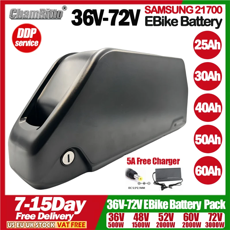 

Комплект электрического велосипеда 72 В 3000 Вт 36 В 52 В 750 Вт ebike 48 В cham-rider 25ah 30 40ah 50ah 60ah 1000w Литиевая батарея 60V2000W Аккумулятор