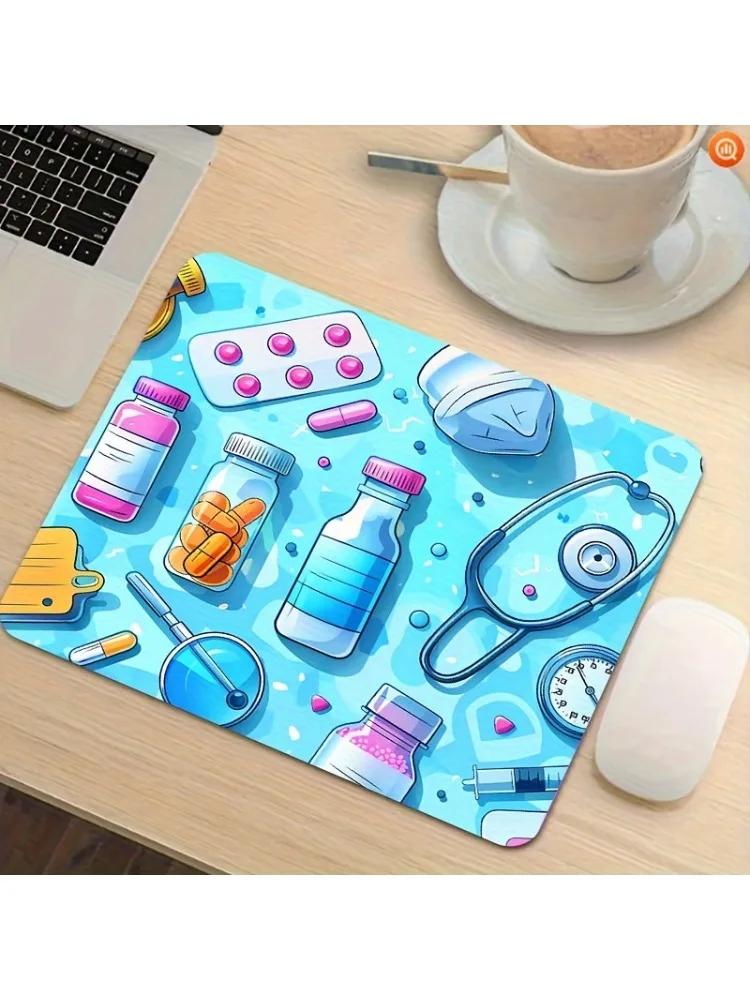 Tapis de souris à motif d'équipement médical de dessin animé, petit tapis de souris pour PC Gamer, décoration de bureau, tapis de bureau