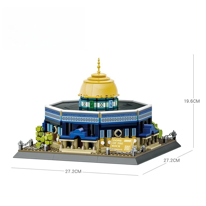 983PCS Dome Rock Mosque Building Blocks World City Building Model World Famous Architecture  Assemble Toys For Boys Adult Gifts