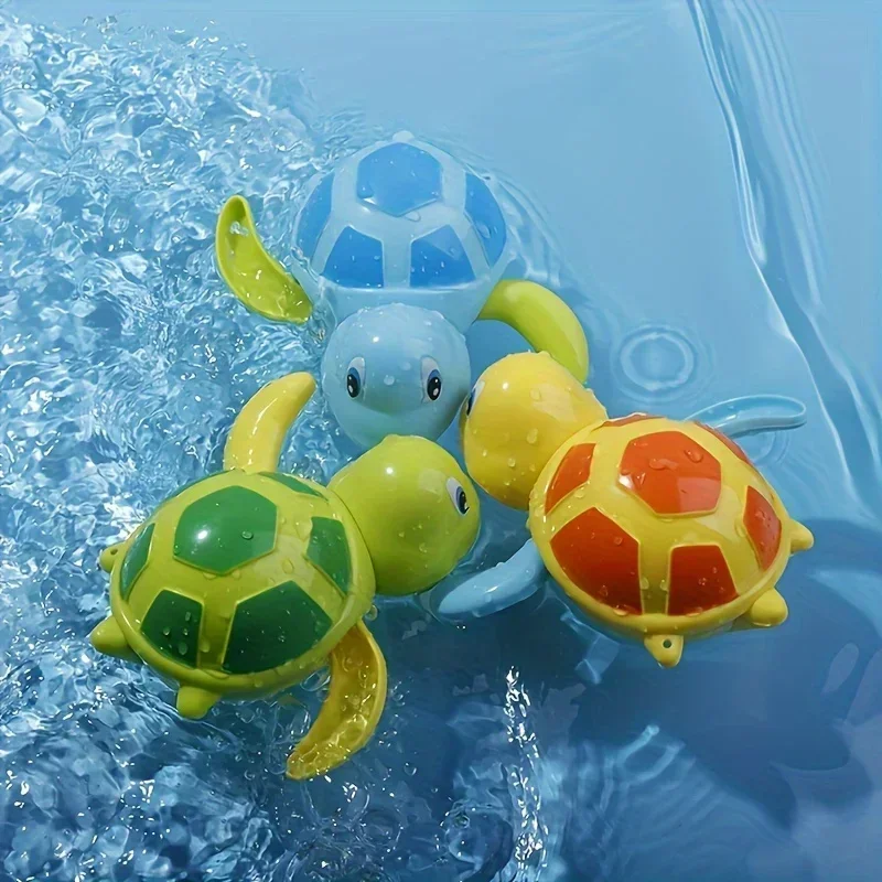 3pc Cute Cartoon Baby Bath Toys Animal Tortoise Classic Baby Water Toy Infant Bathroom Clockwork Educational Kids Beach Bath Toy