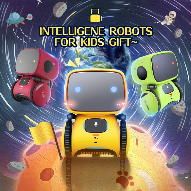 Toy Robot Intelligent Robots Russian & English & Spanish Version Voice & Touch control Toys Interactive Educational RC Robot