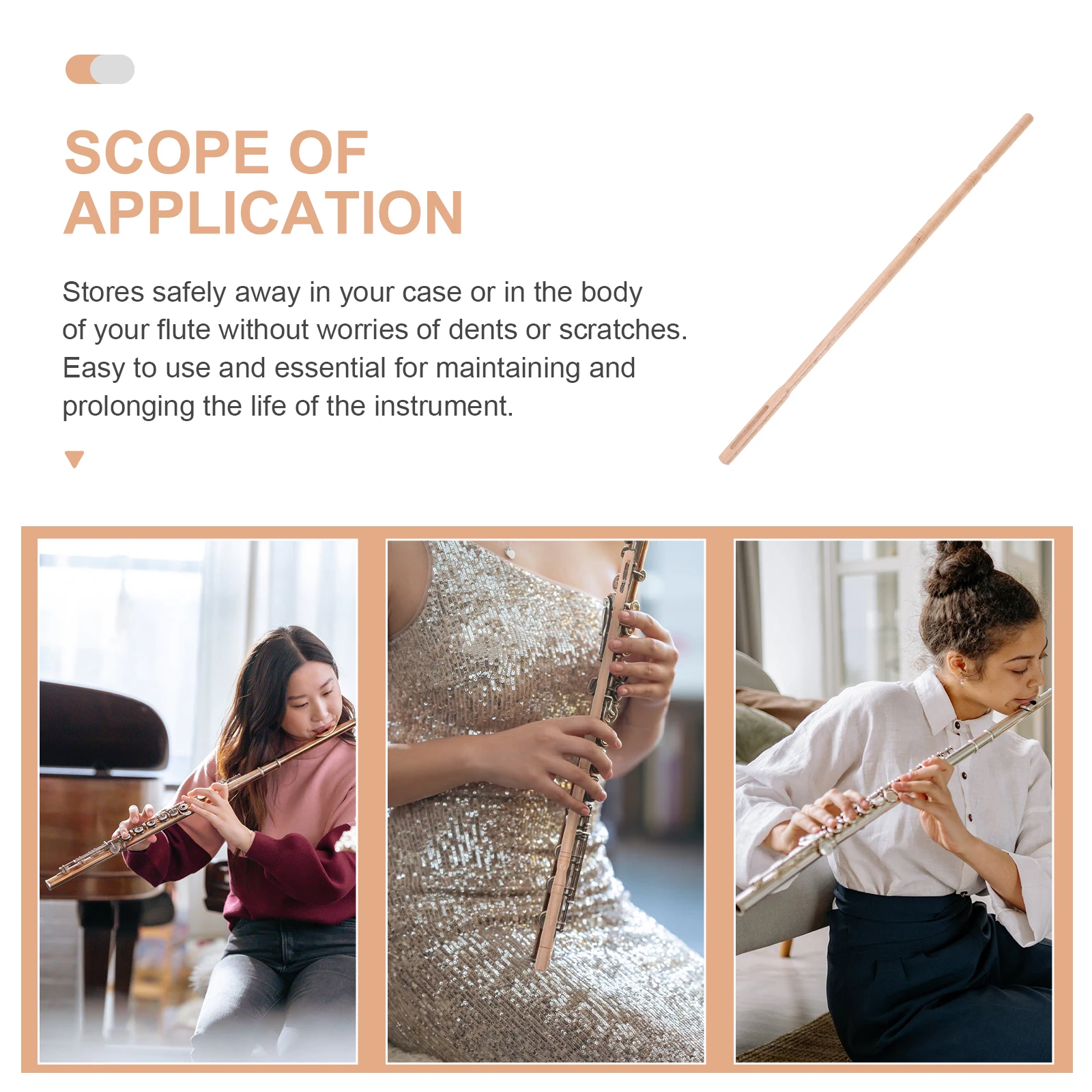 

Instrument Cleaning Rod Flute Care Tools for Accessories Accessory Piccolo Supply