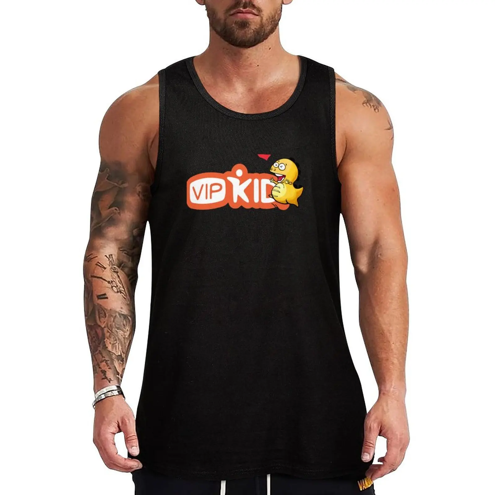 

VIPKid Jumping Dino! Tank Top Moisture Wicking Sports Tank Top Running Workout Shirt