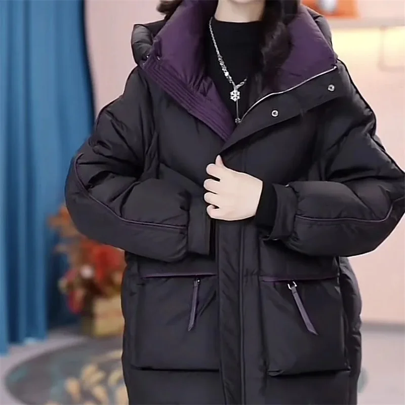 أسفل السترات النسائية سترات قصيرة سترة واقية دافئة القطن معطف مبطّن الإناث الخريف الشتاء 2025 موضة جديدة معطف الكورية المد