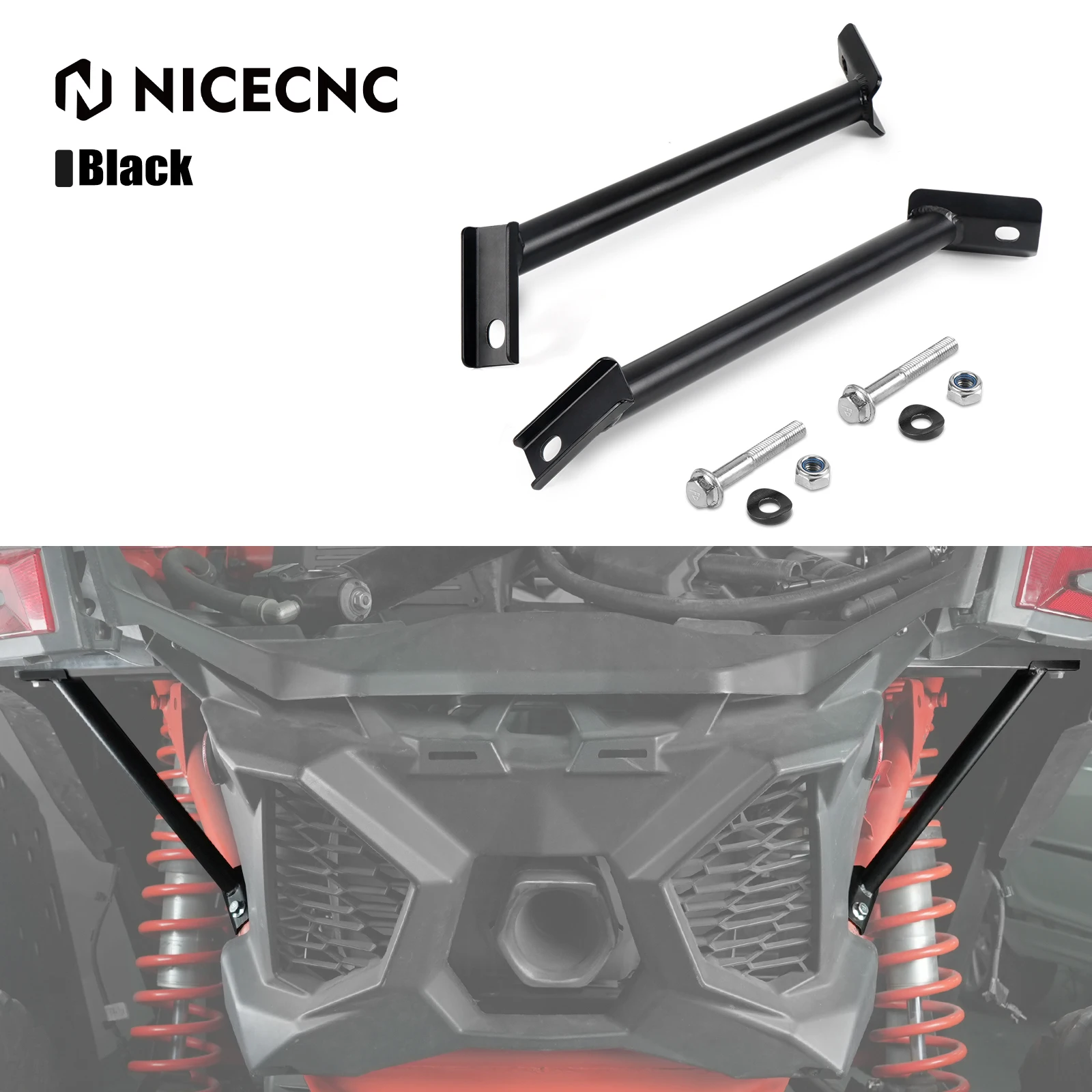 NICECNC Rear Luggage Rack Cargo Support Kit For Can Am Maverick X3 Max R 4x4 Turbo DPS 2018-2022 Steel UTV Accessories