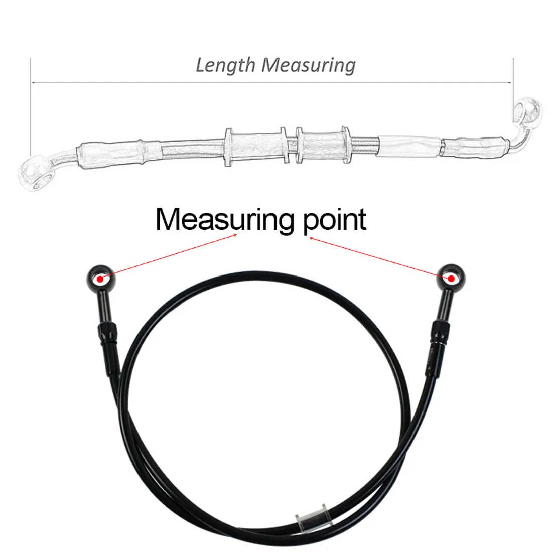 Black CNC Motorcycle Brake Hose 10mm AN3 Hydraulic Clutch Master Cylinder Brake DOT Reinforced Hose ATV Dirt Pit Racing Bike