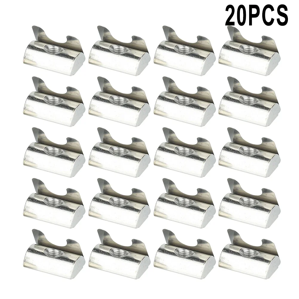20pcs M8 Nut Pack Tailored for Sliding Blocks in Aluminium Profile Systems Adapts to Both Standard Groove Sizes Efficiently