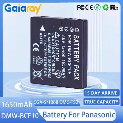 DMW-BCF10 Camera Battery 1650mAH DMW-BCF10E Rechargeable Battery for Panasonic CGA-S/106B DMC-TS2 TS3 TS4 F2 F3 F4 FH1 FH20 FH22