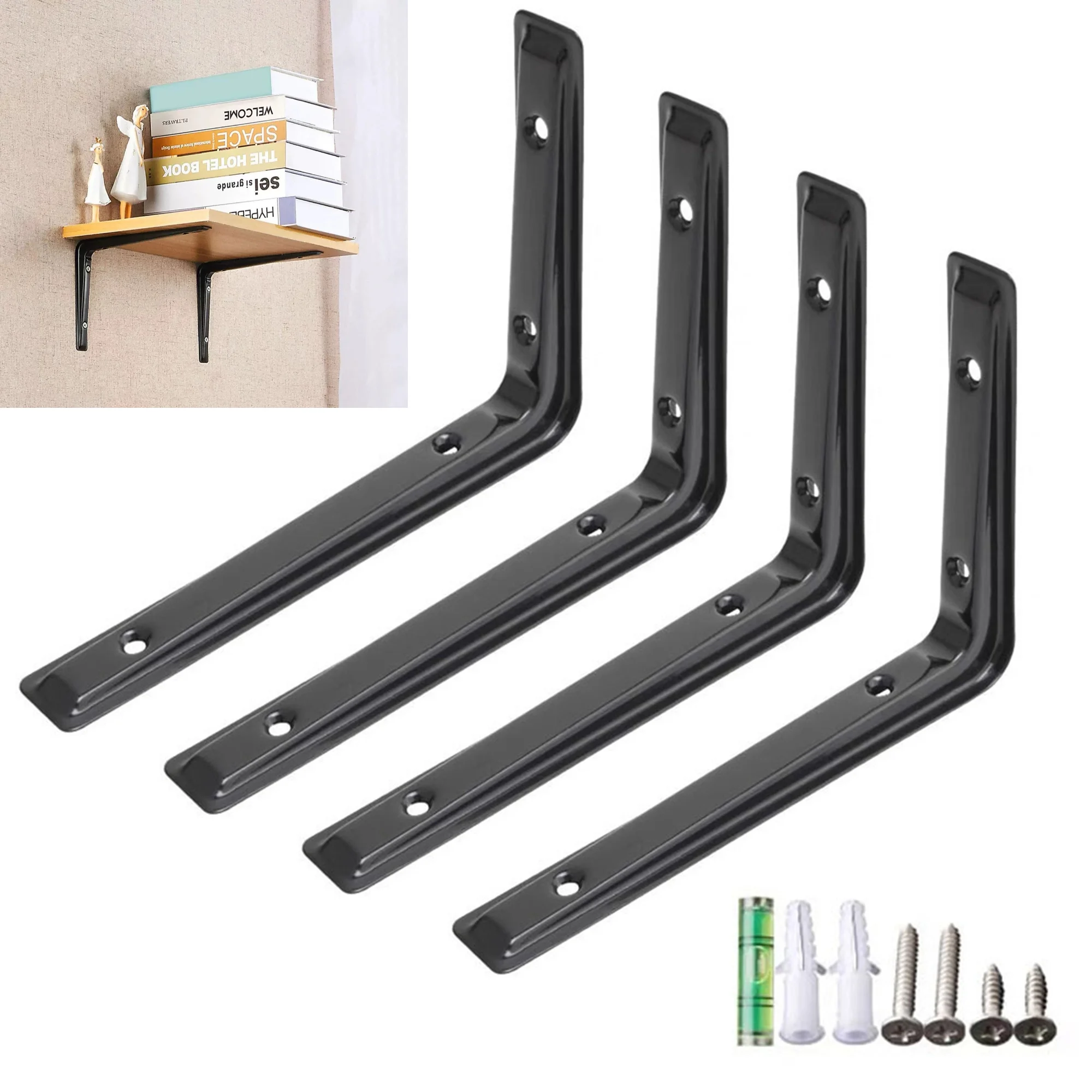 

L-shaped Triangular Support Heavy-duty Shelf Bracket with Screws-Simple and Elegant Suitable for Installing Various Shelves