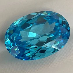 Synthetic Sapphir Round Cut Sea Blue Gems Stone Corundum Stone for Jewelry Accessories Rings Necklace Main stone