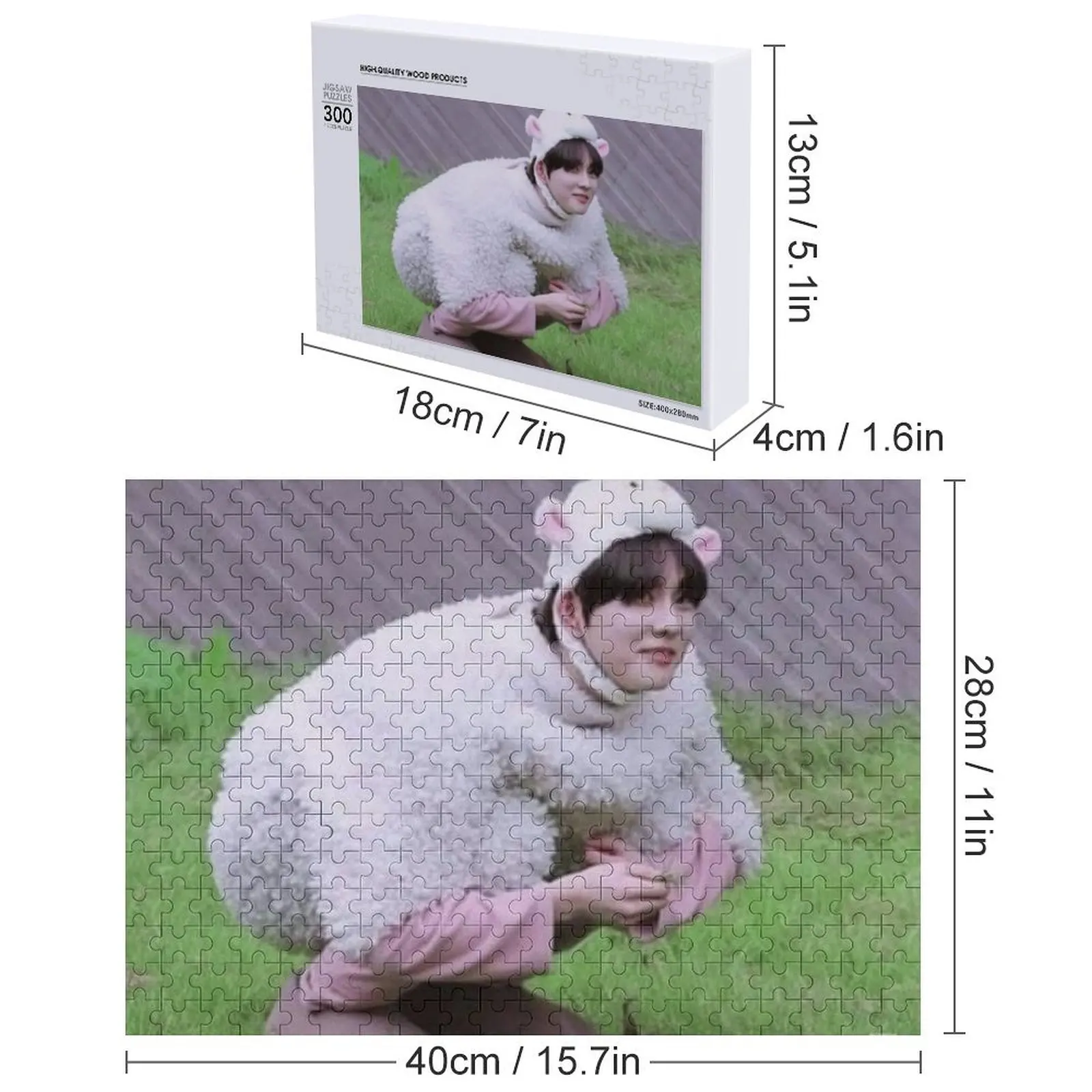 sheep jungwon Jigsaw Puzzle Wooden Name Children Puzzle