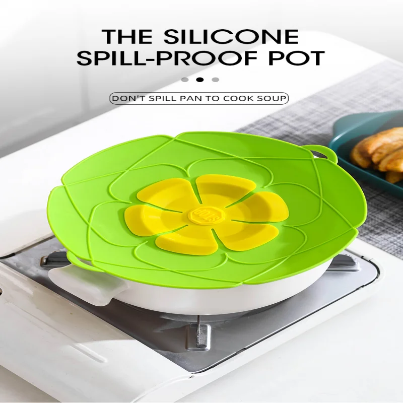 

Silicone Lid High Temperature Resistant Spill Stopper Cover for Pot Kitchen Cooking Tools Cookware Kitchen Accessories