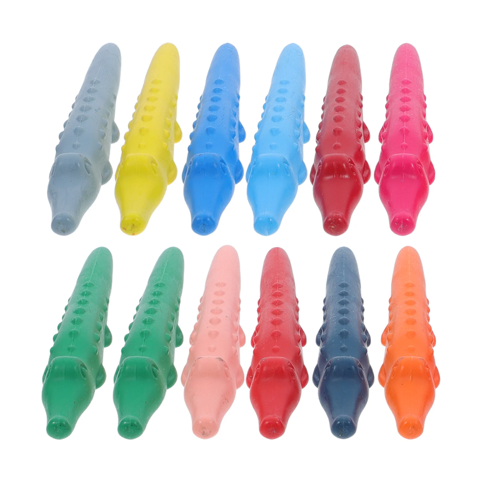 12Pcs Washable Crayons Bright Color Reusable Art Set Adorable Shaped Non-Messy Crayons for Fine Motor Skill