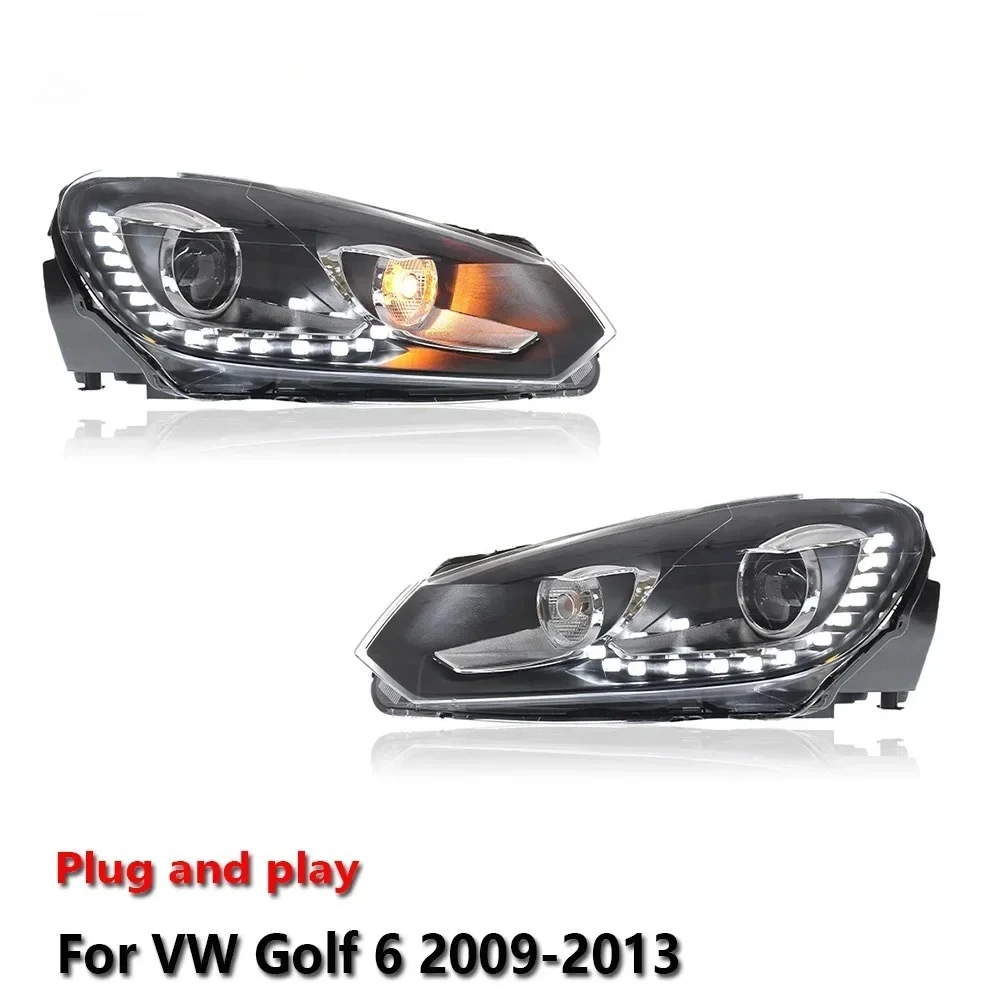 

Светодиодные фары для тюнинга автомобилей, аксессуары для VW Golf 6 2009-2013, дневные ходовые огни, стоп-сигналы, указатели поворота, установка Plug and Play
