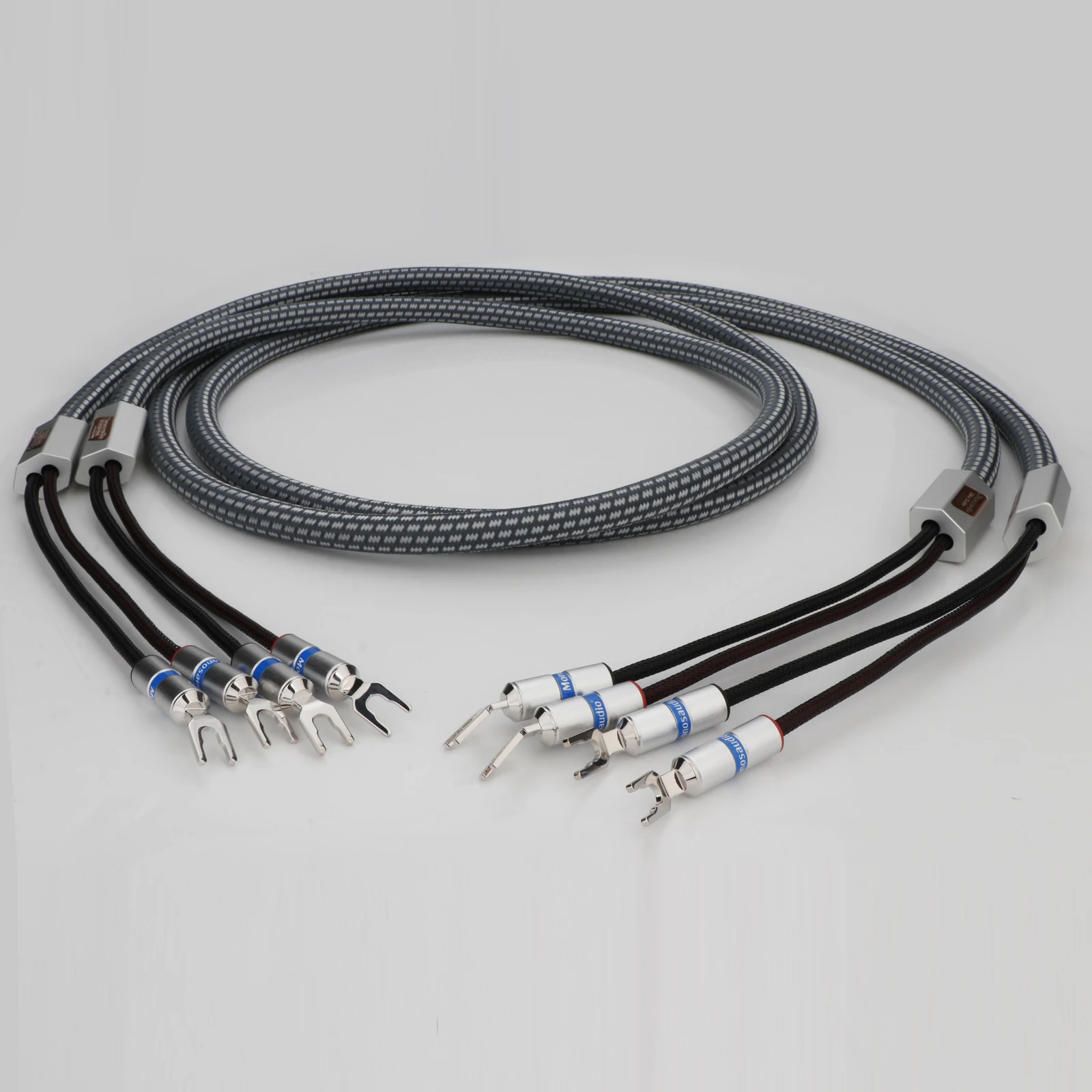 Paar Monosaudio S802 11AWG Lautsprecherkabel mit Rhodium-Beschichtung und Y-Spade-Steckern für Heimkino und High-End-Verstärker – Detail 15