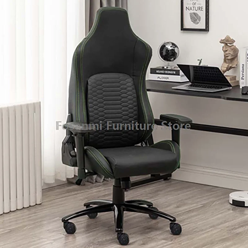 E-Sports Racing Style Gaming Chair with Adjustable Armrests Reclining Leather Office Desk Swivel Chair Home Gamer Computer Chair
