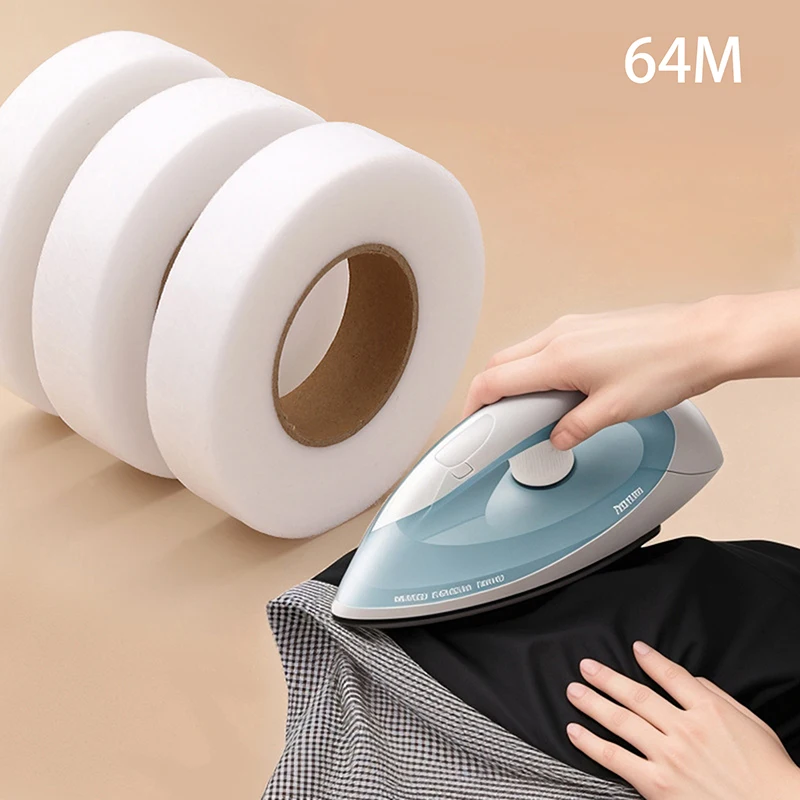 กาวสองหน้าสีดําและสีขาว Interlining – เทปเหล็กบนชายเสื้อสําหรับงานเย็บผ้า DIY และงานเย็บปะติดปะต่อกัน