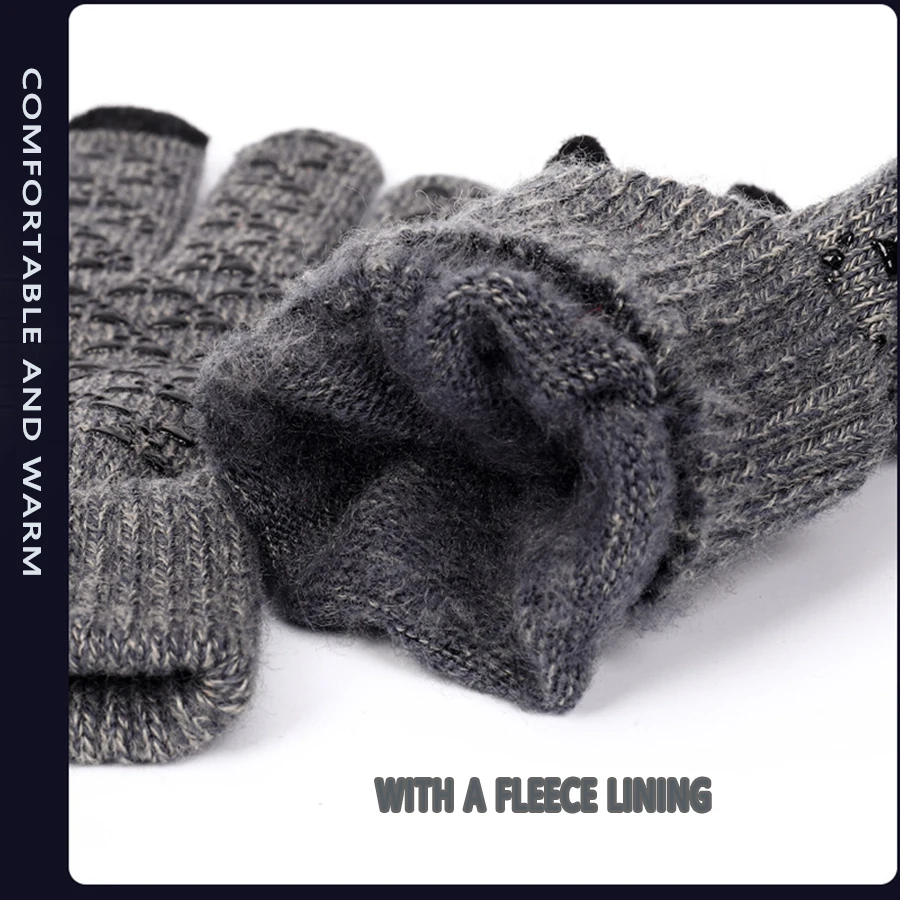 Guantes deportivos de ciclismo al aire libre de punto cálidos térmicos mejorados antideslizantes con pantalla táctil transpirable de invierno para hombres y mujeres para correr