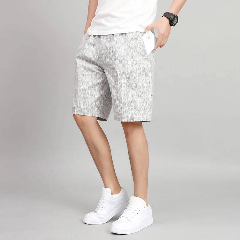 Men's Clothing Elastic High Waisted Solid Color Pockets Stripes Casual Loose Summer Pencil Sweatpants Cargo Straight Shorts