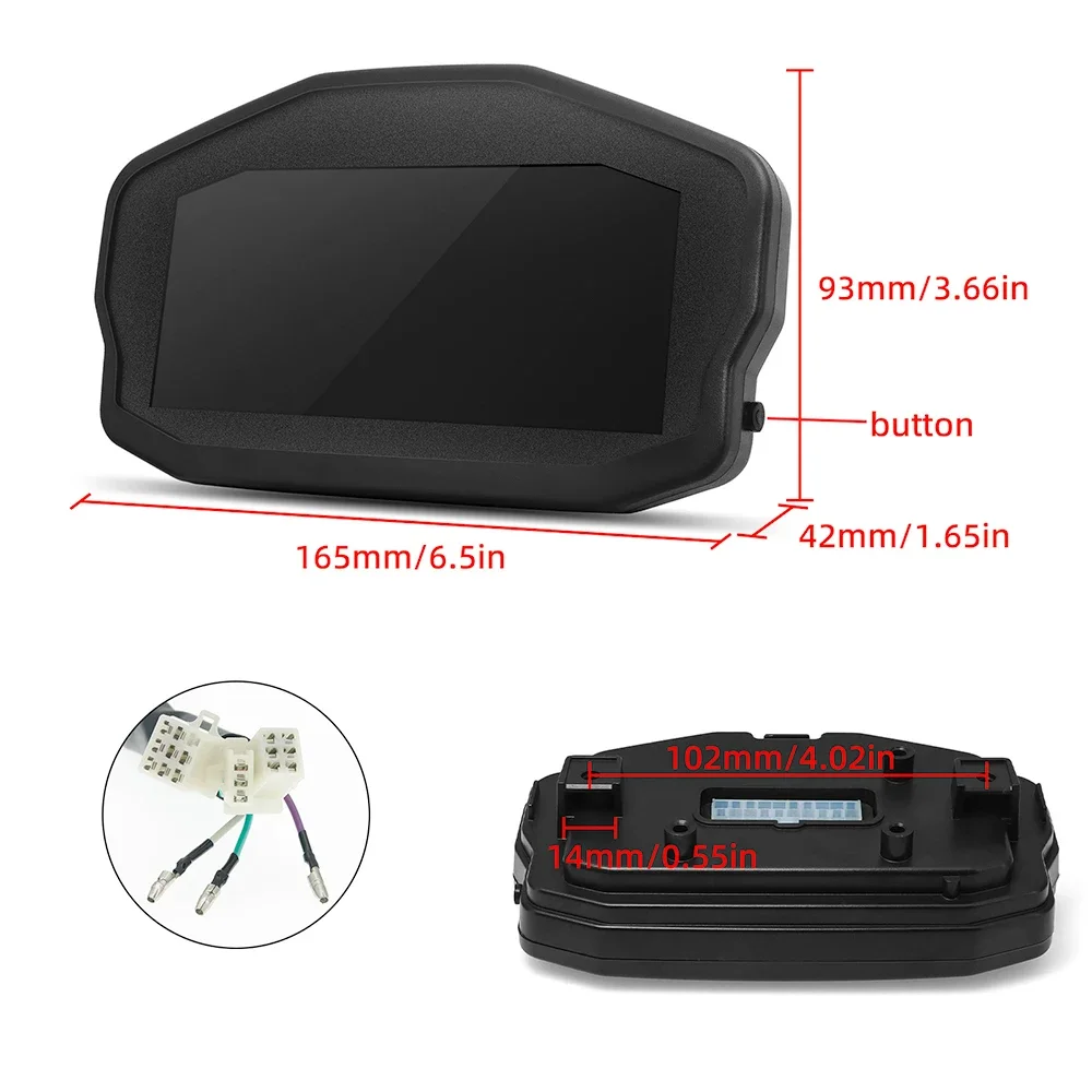 Panel dasbor Digital sepeda motor, Odometer 140000rpm dengan pemegang untuk Honda untuk Yamaha untuk Kawasaki untuk Suzuki