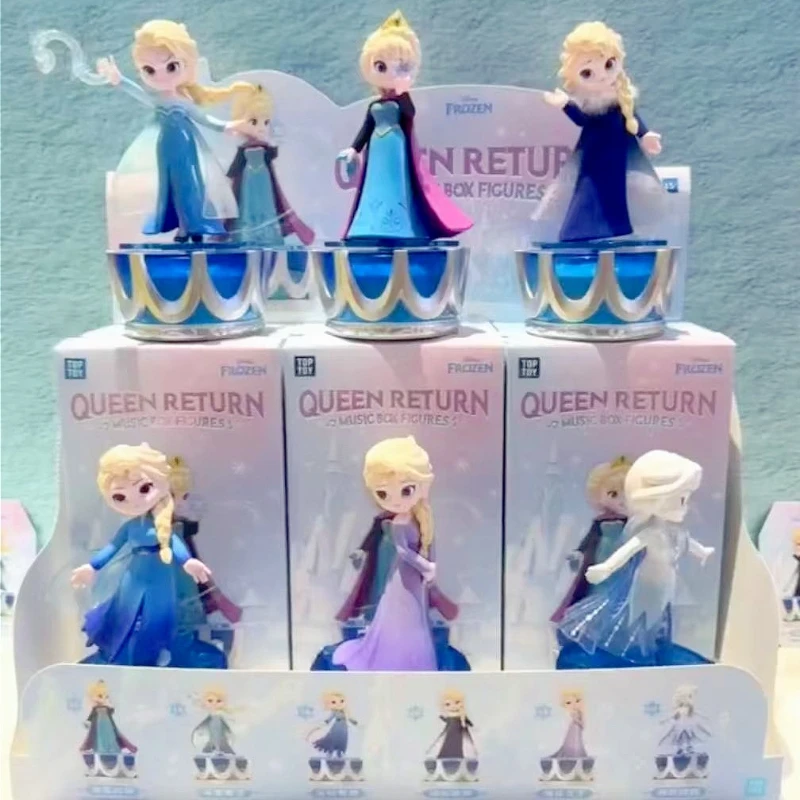 TOPTOY Frozen Queen Returns Music Box Series Blind Box Cute Anime Movie Peripherals Desktop Figurine Surprise Bag Ornaments Gift