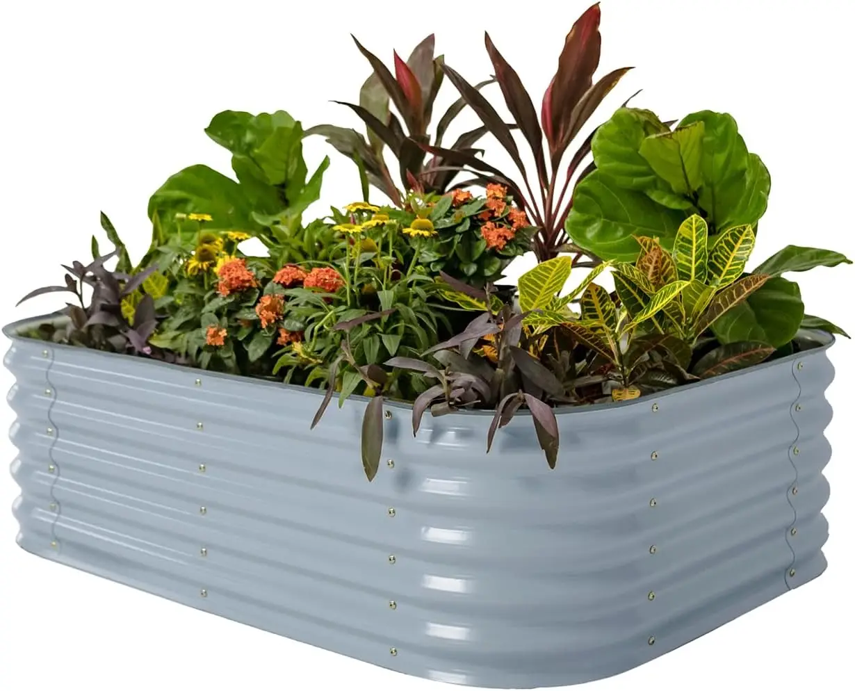 Raised Garden Bed Kits, 17" Tall 6 In 1 Modular Metal Raise…