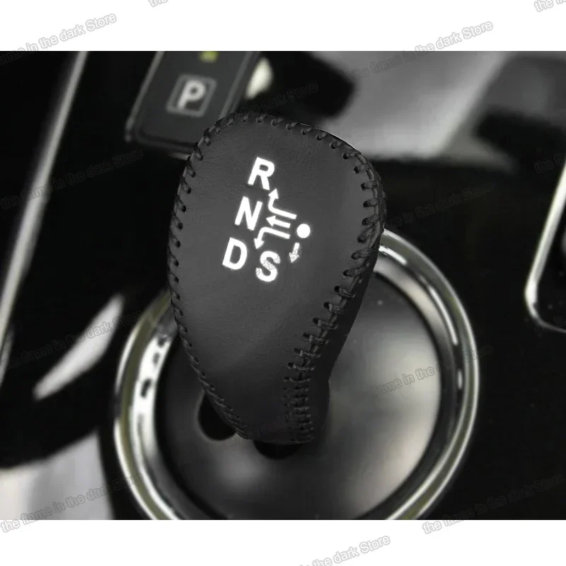 Leather Car Gear Lever Cover Pad for Toyota Corolla E170 Prius 2016 2017 2018 Hybrid Accessories Auto Shift Knob Accessories