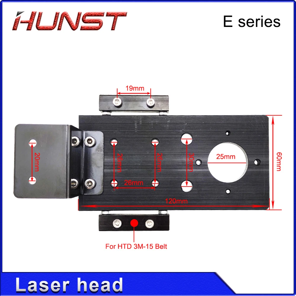 Hunst E Series CO2 Laser Head for Lens D20MM FL50.8 & 63.5 & 101.6 MM Mirror 25MM for Laser Engraving and Cutting Machine