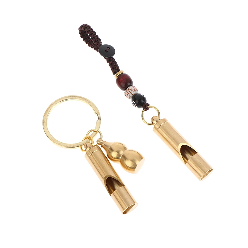 Apito de sobrevivência de emergência de latão, chaveiro portátil de alto decibel, ferramentas ao ar livre, apito para treinamento de árbitro, acampamento, caminhadas, 1 peça