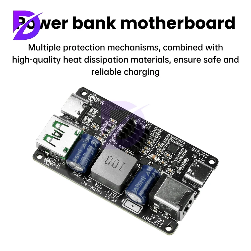 PD 140w High-power DC Buck Dual Port Fast Charging Module Type C USB Charger Full Protocol Charging Protection Board